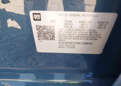 2024 Chevrolet Malibu Fwd 1Lt from USA, damaged, VIN 1G1ZD5ST2RF138643